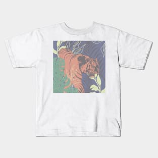 Tiger stalking the jungle Kids T-Shirt